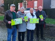 Historiker und Naturfreunde - (v.l.) Rolf Wilden, Dorothee Lausberg, Reiner Breuer und Ben Magrean - haben gemeinsam die »Sternroute 10« auf dem alten Kirchweg zwischen Roetgen und Konzen erlebbar gemacht. Foto: T. Förster